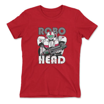 Robo Head Womens T-Shirt in Red color